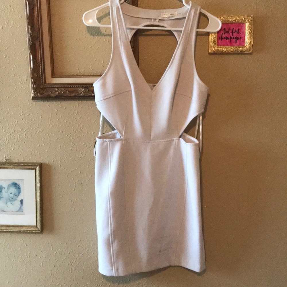 White dress with cut outs
